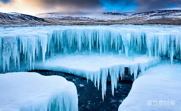 高清摄影 冰挂瀑布