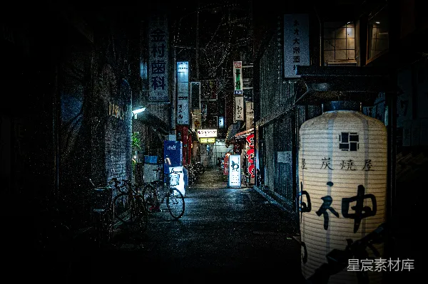 高清摄影 夜幕下的小巷