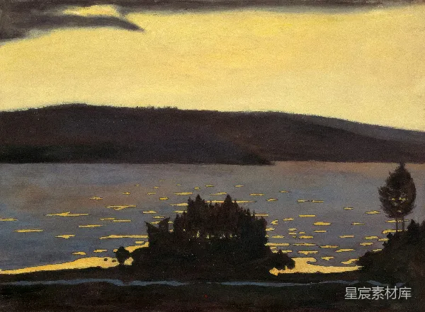 高清摄影 夕阳下的湖景
