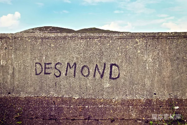 高清摄影 DESMOND刻字的混凝土墙