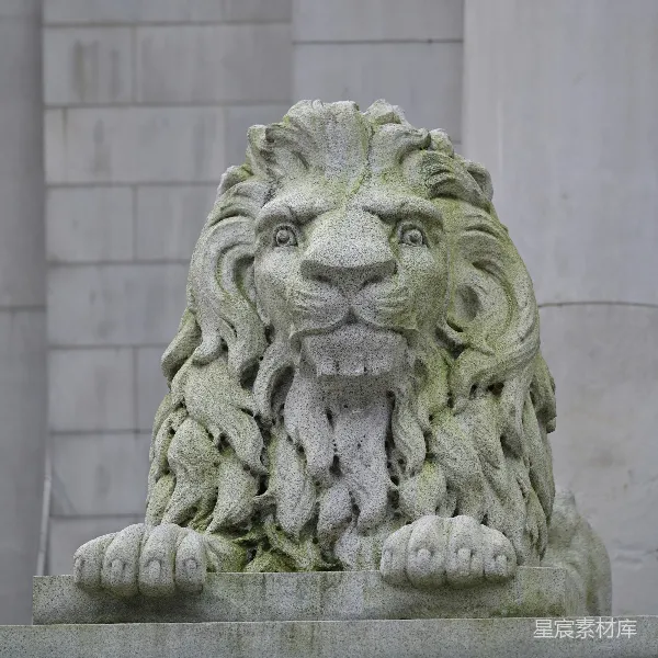 高清摄影 古堡狮子雕像