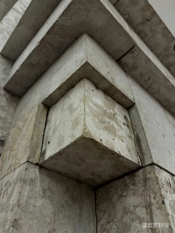 高清摄影 建筑细节：三角形石块