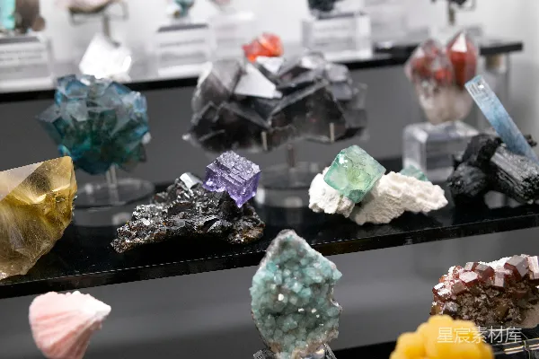 高清摄影 矿物标本展览