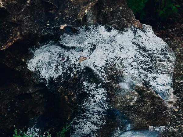 高清摄影 岩石上的白色物质