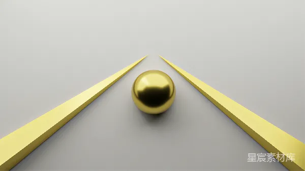 高清摄影 金色球体与两条尖角