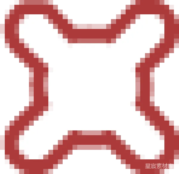 元素素材 红黑像素艺术字母X