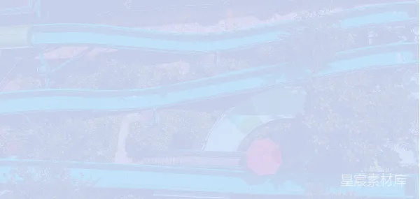 元素素材 雨中城市景观：伞与桥梁的静谧