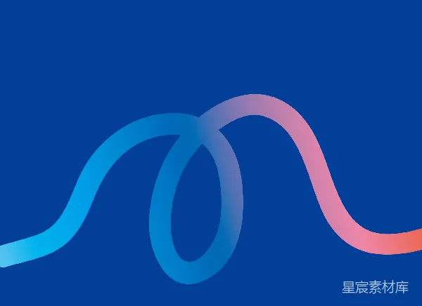 元素素材 渐变色动态曲线