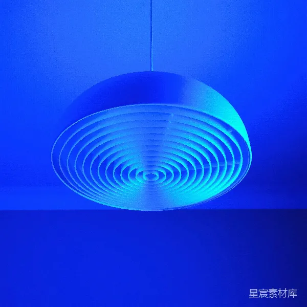 高清摄影 蓝光漩涡吊灯