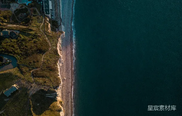高清摄影 俯瞰海岸线