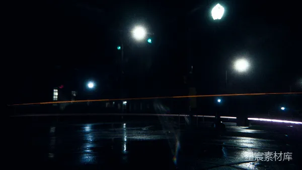高清摄影 雨夜街灯