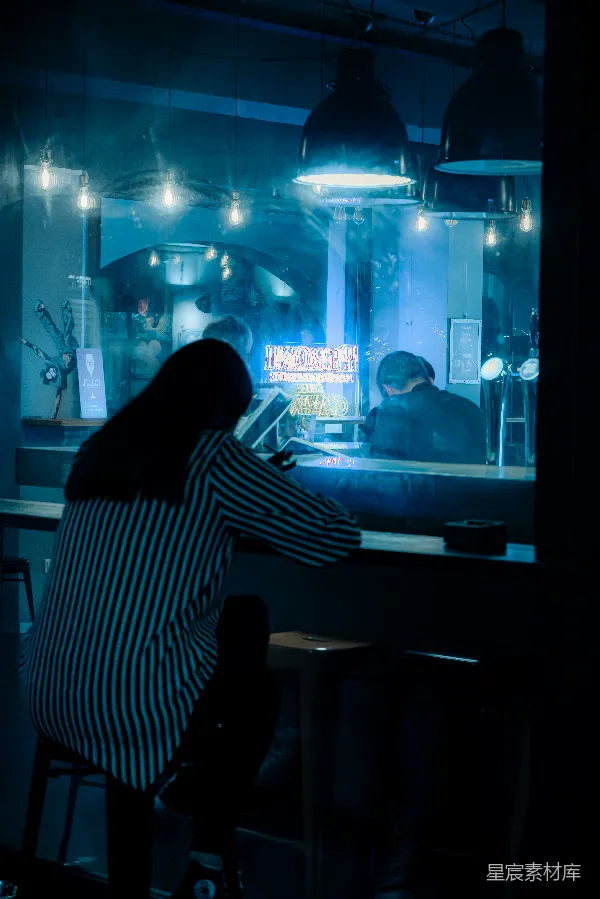 高清摄影 夜色中的咖啡馆