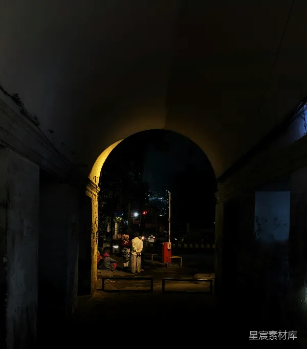 高清摄影 夜晚的拱门