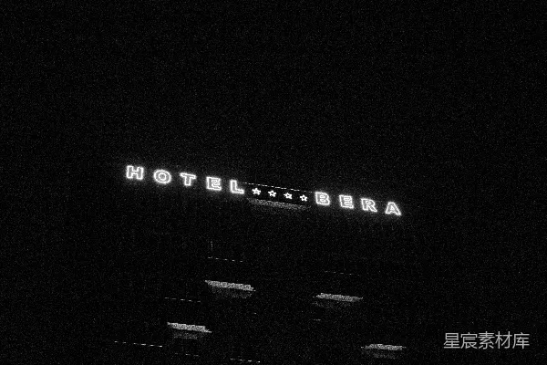 高清摄影 夜幕下的酒店招牌