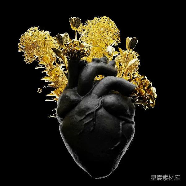 高清摄影 金色的心与花
