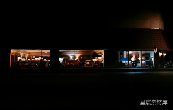 高清摄影 夜幕下的家具店