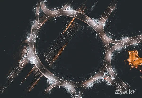 高清摄影 夜幕下的城市交通圈