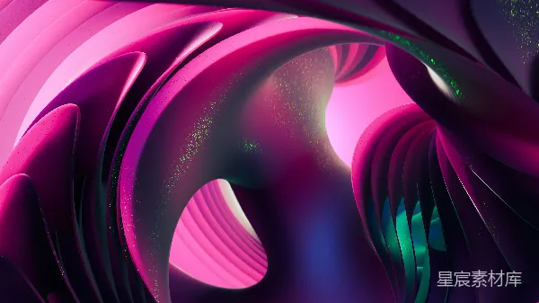 高清摄影 奇幻旋涡：粉紫色调的3D艺术