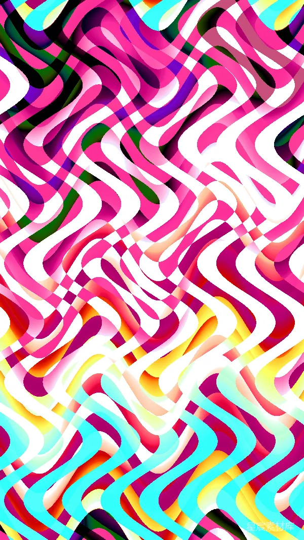 高清摄影 色彩斑斓的波浪线抽象图案