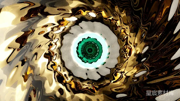 高清摄影 金色漩涡中的神秘绿心