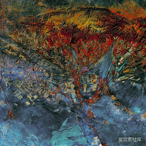 高清摄影 卫星视角下的色彩山河