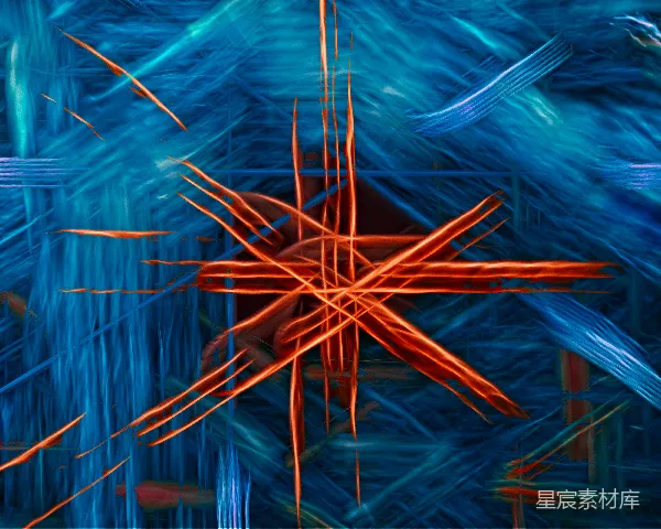 高清摄影 蓝橙交织的抽象艺术