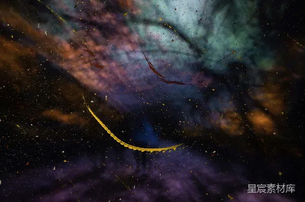 高清摄影 星空与飞溅的色彩