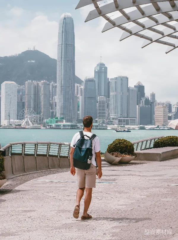 高清摄影 香港维多利亚港的背影