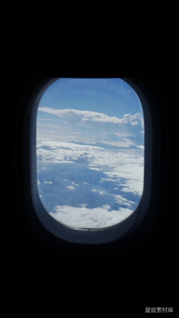高清摄影 空中视角：白云与蓝天