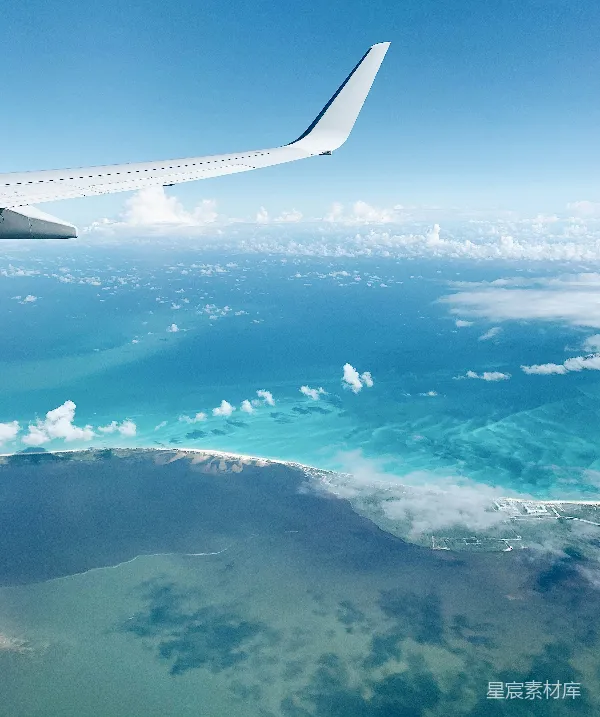 高清摄影 空中俯瞰碧海蓝天