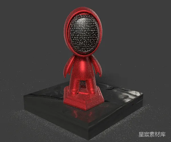 高清摄影 红色机器人雕像