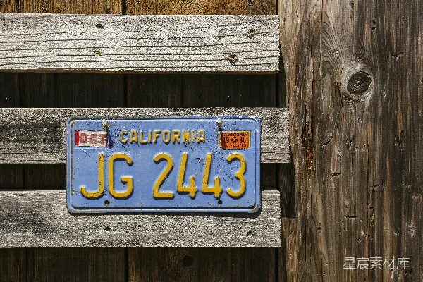 高清摄影 旧金山车牌