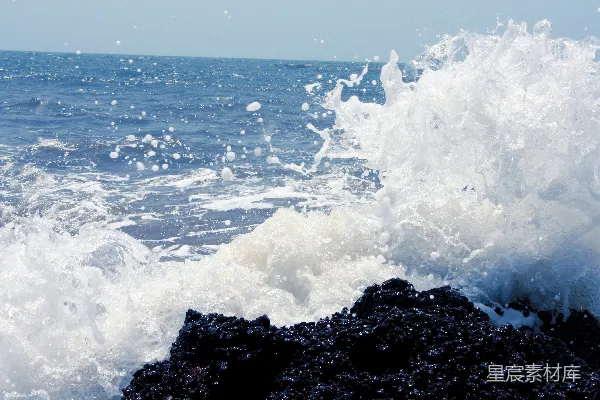 高清摄影 海浪冲击岩石