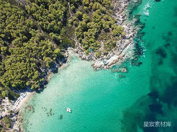 高清摄影 碧海蓝天下的宁静海湾