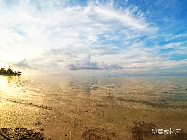 高清摄影 宁静的海滩日落