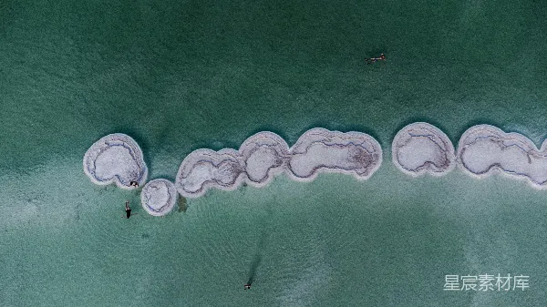 高清摄影 死海盐岛的空中俯瞰