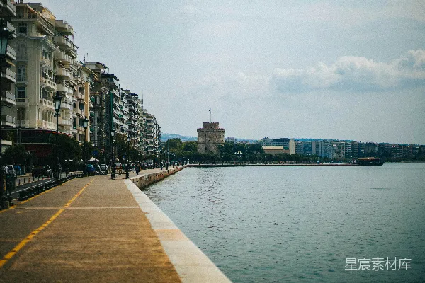 高清摄影 希腊塞萨洛尼基的海滨风景