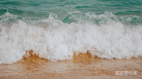 高清摄影 海浪拍打沙滩