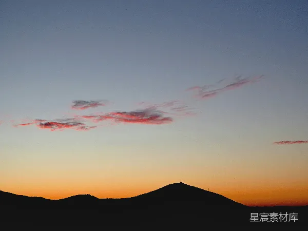 高清摄影 日落山影
