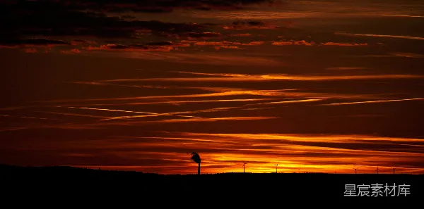 高清摄影 夕阳下的风车群