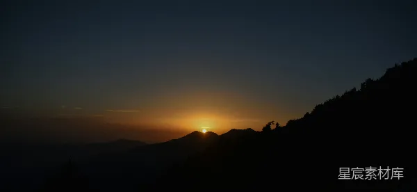 高清摄影 日落山影