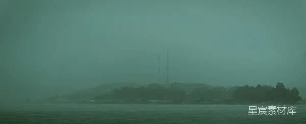 高清摄影 雨中岛屿的宁静
