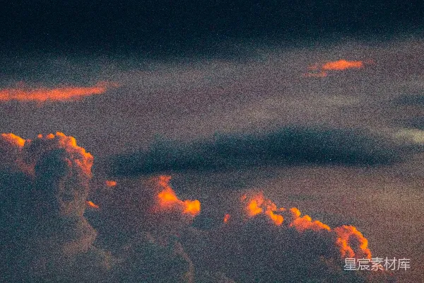 高清摄影 暮云橙光