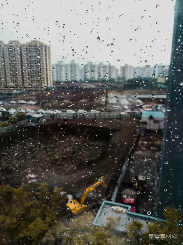 高清摄影 窗外的雨景