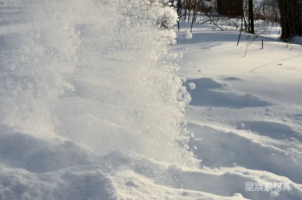 高清摄影 冬日雪景中的雪雾