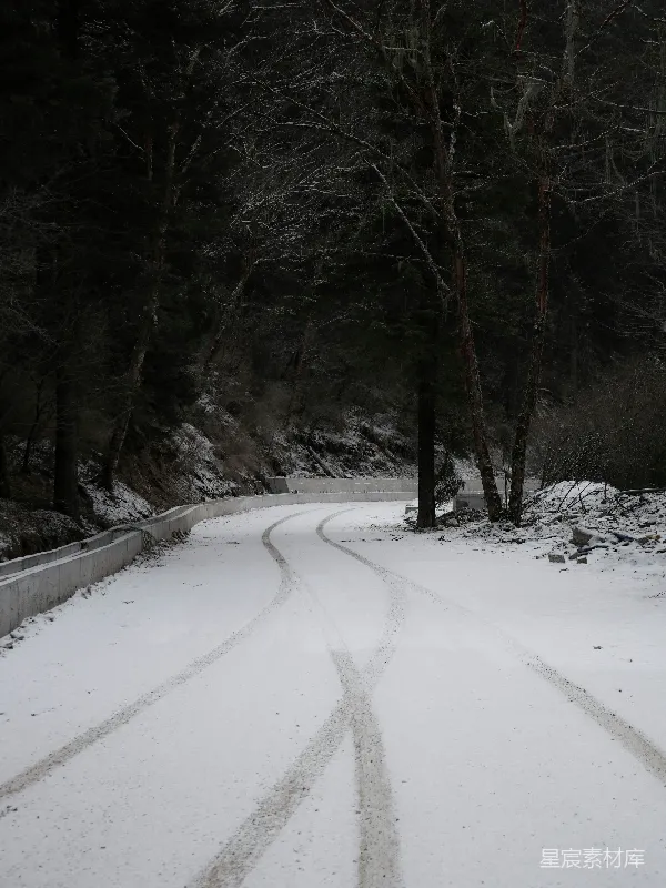 高清摄影 冬日雪路