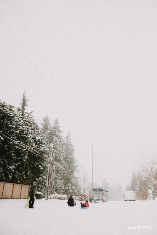 高清摄影 雪地滑行时光