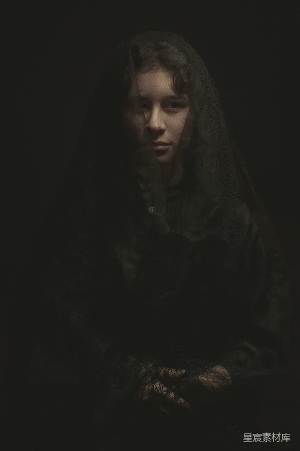 高清摄影 神秘的黑纱女子