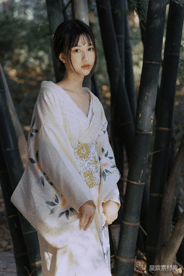 高清摄影 竹林中的和服女孩