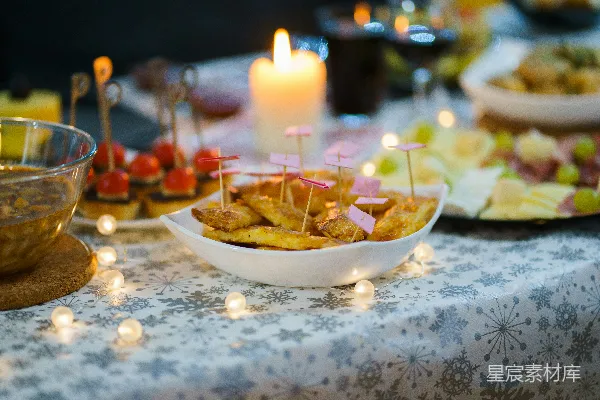 高清摄影 节日餐桌上的美味小点心